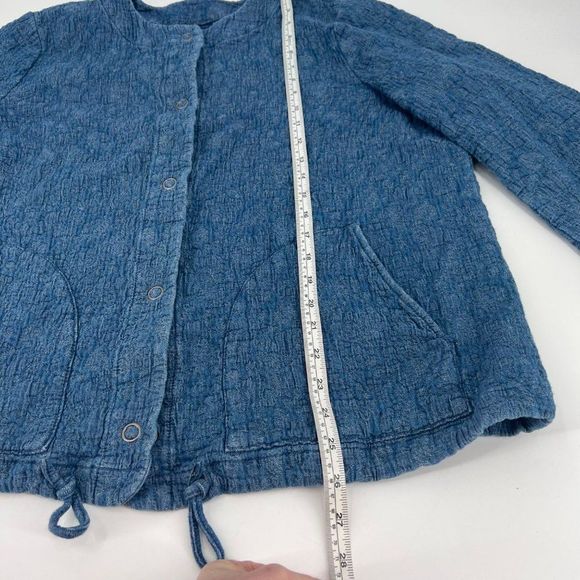 Pure Jill Indigo quilted matelasse jacquard jacket - Picture 3 of 9